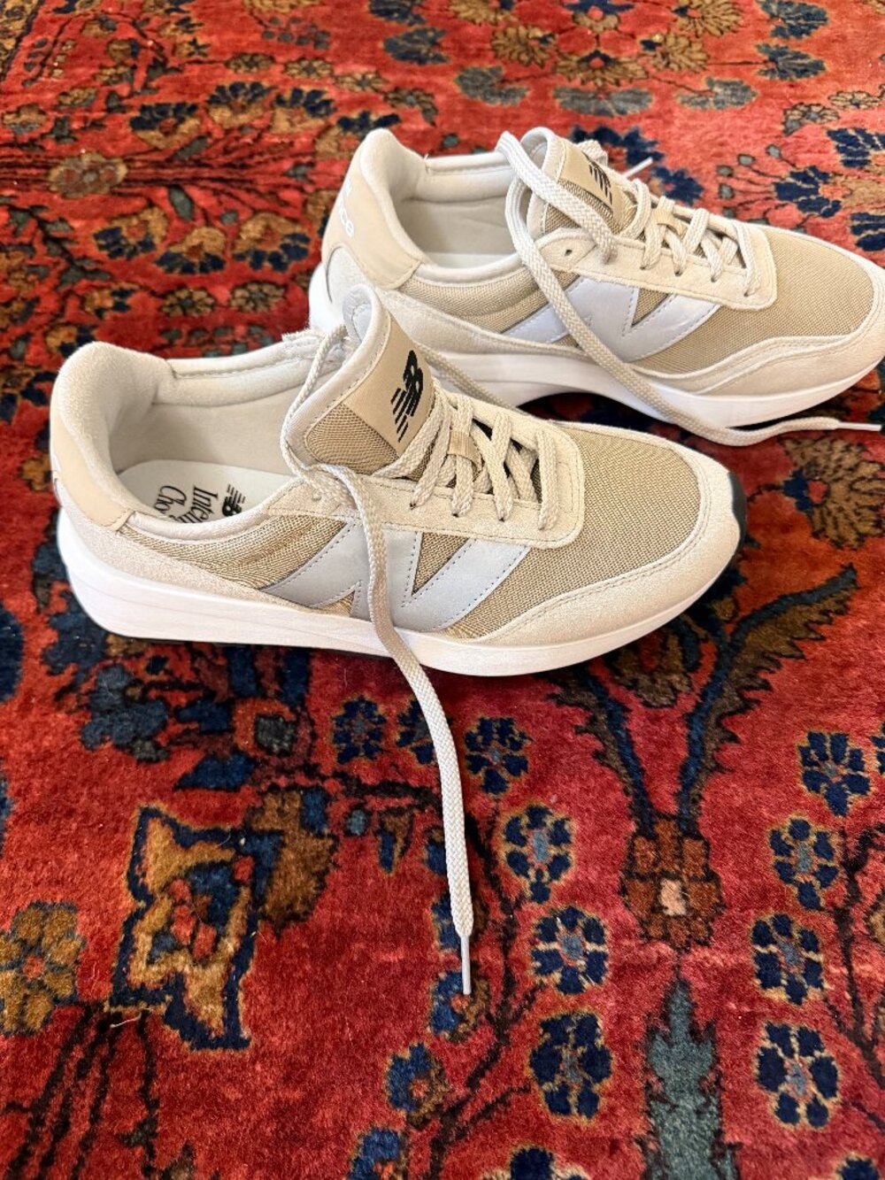 New Balance Beige and White Women's Sneakers
